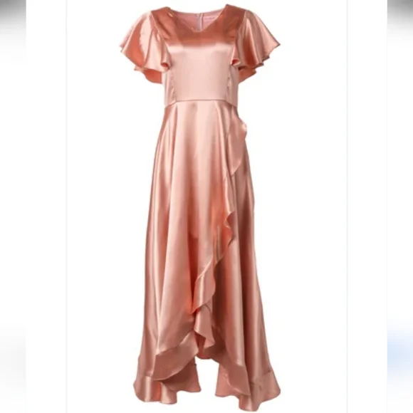 Ivy City Co Callie Peach Faux Wrap Dress - Picture 1 of 9